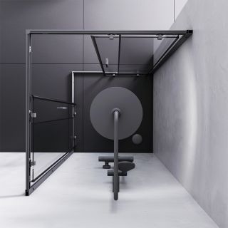 Душевой уголок Am.Pm Gem S 90x90см чёрный матовый W93G-403-090BT